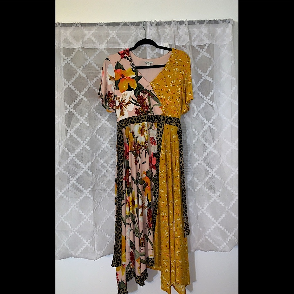 Floral/Leopard Dress Small